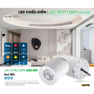 Đèn LED chiếu điểm gắn nổi dạng lon MPE SDL 12-25W 6.500K/3.000K – Ánh sáng trắng/vàng, giá ưu đãi 406k 3