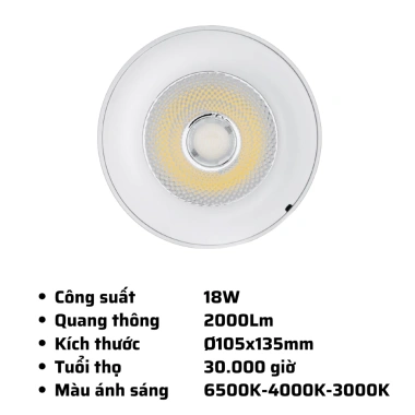 Đèn LED chiếu điểm gắn nổi dạng lon MPE SDL 12-25W 6.500K/3.000K – Ánh sáng trắng/vàng, giá ưu đãi 406k 5