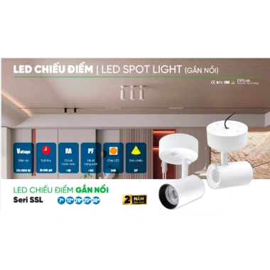 Đèn LED chiếu điểm gắn nổi xoay SSL 7-30W – Ánh sáng vàng 3.000K, giá ưu đãi 401.000₫ 3 Đèn LED chiếu điểm gắn nổi xoay SSL 7-30W – Ánh sáng vàng 3.000K, giá ưu đãi 401.000₫ 3