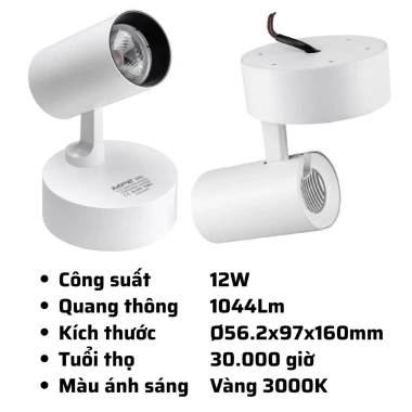 Đèn LED chiếu điểm gắn nổi xoay SSL 7-30W – Ánh sáng vàng 3.000K, giá ưu đãi 401.000₫