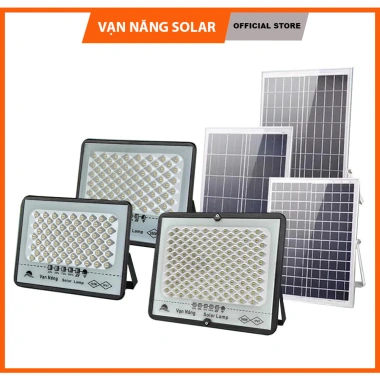 Đèn LED Chống Chói Năng Lượng Mặt Trời 50-300W, Vỏ Nhôm, Remote, BH 24 Tháng