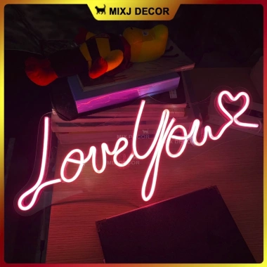 Đèn LED chữ LoveYou Đèn ngủ bàn phòng ngủ decor lãng mạn Quà tặng cực chất Mixj