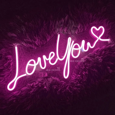 Đèn LED chữ LoveYou Đèn ngủ bàn phòng ngủ decor lãng mạn Quà tặng cực chất Mixj 3