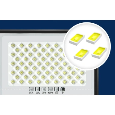 Đèn LED chùm chống chói năng lượng mặt trời 300W vỏ nhôm, kèm remote, bảo hành 12 tháng - 739.000đ