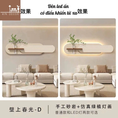 Đèn LED có điều khiển treo tường - Tranh cắm hoa sofa, phòng khách, quà tặng đẹp