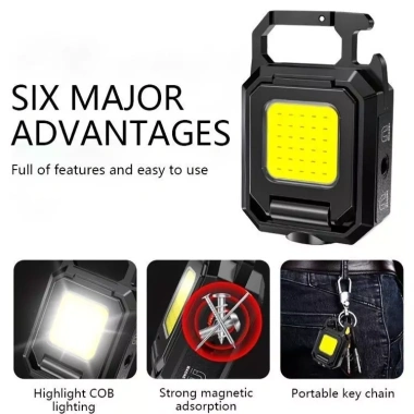 Đèn LED COB Siêu Sáng USB Sạc Pin Lâu Đèn Pin Mini Cắm Trại Câu Cá Khẩn Cấp 7