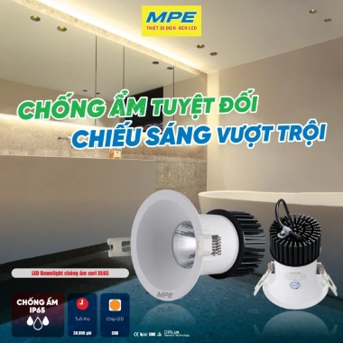 Đèn LED Downlight âm trần chống ẩm dl65 12W-30W, ánh sáng vàng 3.000K, IP65, MPE 7 Đèn LED Downlight âm trần chống ẩm dl65 12W-30W, ánh sáng vàng 3.000K, IP65, MPE 7