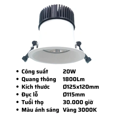 Đèn LED Downlight âm trần chống ẩm dl65 12W-30W, ánh sáng vàng 3.000K, IP65, MPE 10 Đèn LED Downlight âm trần chống ẩm dl65 12W-30W, ánh sáng vàng 3.000K, IP65, MPE 10