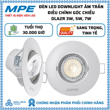 Đèn Led Downlight Âm Trần MPE Điều Chỉnh Góc Chiếu 3-9W 6.500K/3.000K Giá Ưu Đãi 68k