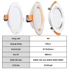 Đèn LED Downlight âm trần nhôm viền trắng vàng bạc 7-12W 6.500K đổi 3 màu - Giá 87.828₫ 10