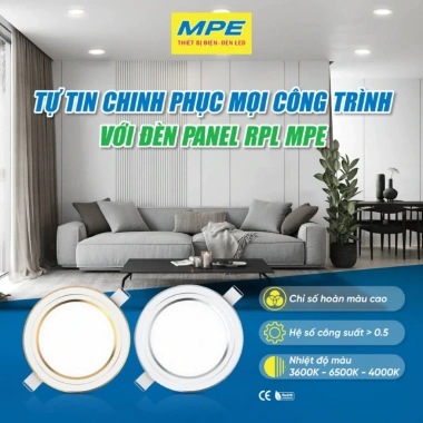 Đèn LED Downlight âm trần RPL MPE viền bạc 7W-12W 6.500K đổi 3 màu - Giá chỉ 87.915₫ 5