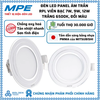 Đèn LED Downlight âm trần RPL MPE Viền Vàng/Bạc 7-12W 6.500K 3 màu giá 87.915 VND 5 Đèn LED Downlight âm trần RPL MPE Viền Vàng/Bạc 7-12W 6.500K 3 màu giá 87.915 VND 5