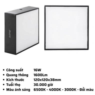 Đèn LED Downlight ốp nổi tràn viền MPE SSDLB 16-48W – Trắng, Trung tính, Vàng, Đổi màu, Giá chỉ 201.075₫