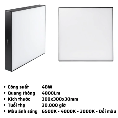 Đèn LED Downlight ốp nổi tràn viền MPE SSDLB 16-48W – Trắng, Trung tính, Vàng, Đổi màu, Giá chỉ 201.075₫