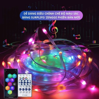 Đèn LED Giọt Lệ 20m 16 Triệu Màu Nháy Theo Nhạc, Điều Khiển Từ Xa, Chống Nước - Trang Trí Tết Lễ Hội 85k 9