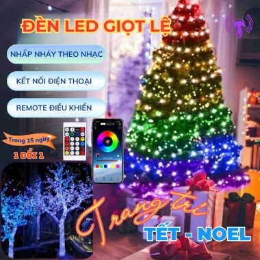 Đèn LED Giọt Lệ 20M Bọc Silicon IP67 - Chống Nước, Nháy Theo Nhạc, Trang Trí Đào Mai, Cổng Trào, Tết - Noel, Giá 86.000₫ Đèn LED Giọt Lệ 20M Bọc Silicon IP67 - Chống Nước, Nháy Theo Nhạc, Trang Trí Đào Mai, Cổng Trào, Tết - Noel, Giá 86.000₫