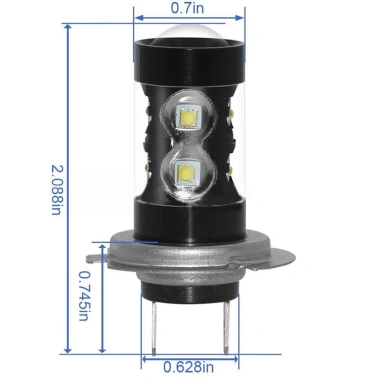 Đèn LED H7 160W công suất cao, đèn pha sương mù DRL 6.000K ánh sáng trắng giảm 21% 2