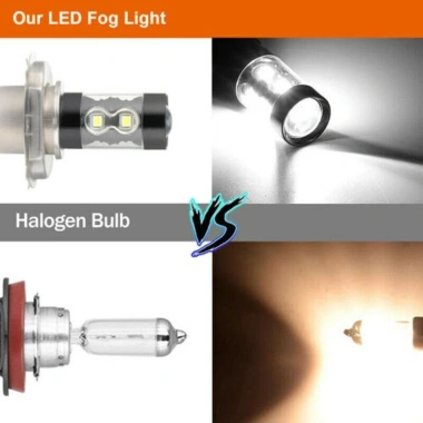 Đèn LED H7 160W công suất cao, đèn pha sương mù DRL 6.000K ánh sáng trắng giảm 21% 3