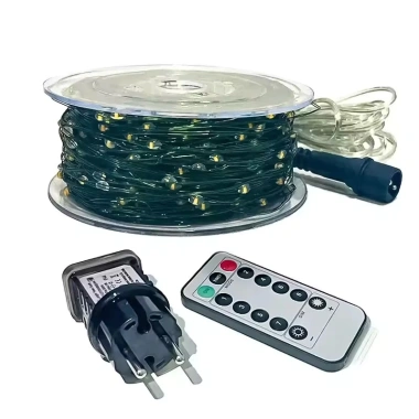 Đèn Led hạt gạo dây đồng xanh lá kèm remote dây led nháy quấn trang trí cây đào, mai, quất cho Tết Noel 128k