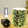 Đèn Led hạt gạo dây đồng xanh lá kèm remote dây led nháy quấn trang trí cây đào, mai, quất cho Tết Noel 128k 5