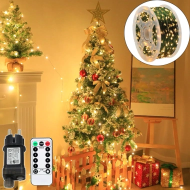 Đèn Led Hạt Gạo Xanh Lá, Dây Đồng & Dây Led Quấn Trang Trí Cây, Kèm Remote - 140.000₫ 2