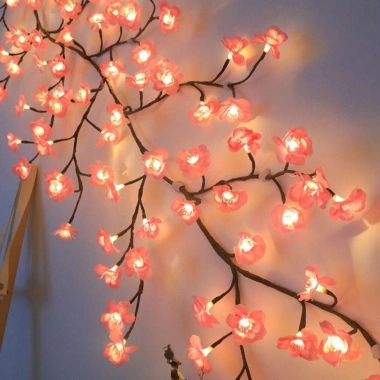 Đèn LED hoa anh đào dán tường NT48 48 bông nhấp nháy, ánh sáng lung linh, decor nhà cửa 169k 6