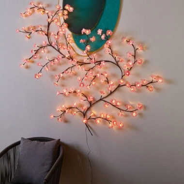 Đèn LED hoa anh đào dán tường NT48 48 bông nhấp nháy, ánh sáng lung linh, decor nhà cửa 169k 8
