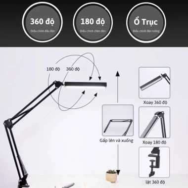 Đèn LED kẹp bàn học 12W - ánh sáng mạnh, đọc sách, chống cận thị, xoay đa góc, giá 249.000đ 9
