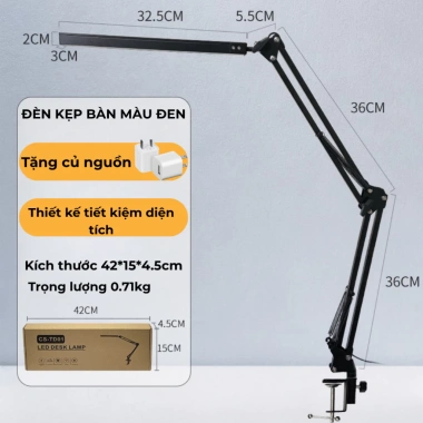 Đèn LED kẹp bàn học 12W - ánh sáng mạnh, đọc sách, chống cận thị, xoay đa góc, giá 249.000đ 10