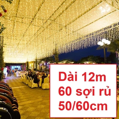 Đèn LED mành thả rủ 6-16m - Sợi trang trí sảnh, ban công, ngoài trời, Giá 89.000₫