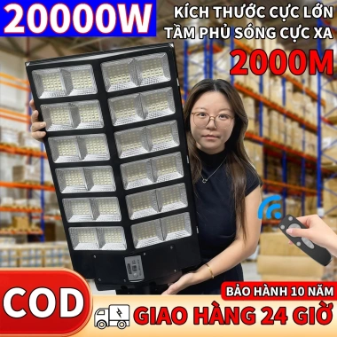 Đèn LED năng lượng mặt trời 10.000-20.000W IP67 sân vườn – Chỉ 800.000₫