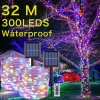 Đèn LED năng lượng mặt trời 12m 100LED, 8 chế độ, chịu nước - Fairy Lights cho vườn, Giáng sinh, Năm mới, quà tặng