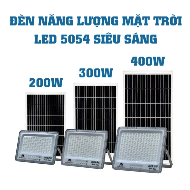 Đèn LED năng lượng mặt trời 200W-400W (5.054) chống chói, tiết kiệm điện, dễ lắp đặt, giá ưu đãi 859.000₫