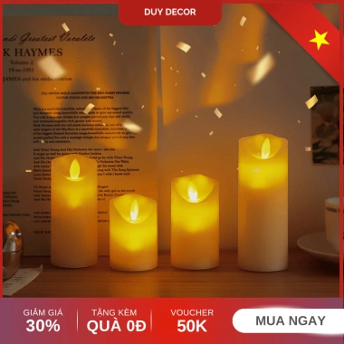 Đèn LED nến pin 12.000đ – Đèn nến điện tử tim lắc lung linh, decor phòng, tặng kèm pin
