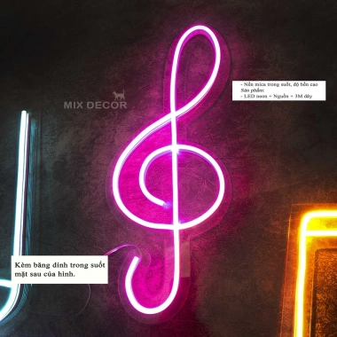 Đèn LED Neon 12V MIXJ - Hình Nhạc Trang Trí Phòng Ngủ, Dán Tường, Quà Tặng Cực Chất 3 Đèn LED Neon 12V MIXJ - Hình Nhạc Trang Trí Phòng Ngủ, Dán Tường, Quà Tặng Cực Chất 3
