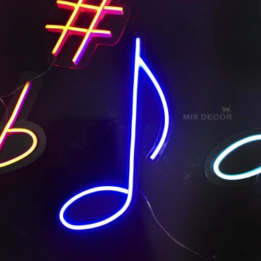 Đèn LED Neon 12V MIXJ - Hình Nhạc Trang Trí Phòng Ngủ, Dán Tường, Quà Tặng Cực Chất
