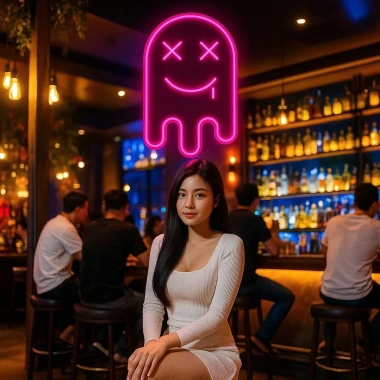 Đèn LED Neon Biểu Tượng Cảm Xúc Ma Treo Tường - Nhiều Mẫu, Kèm Nguồn và Miếng Dán, Giá 70.000₫