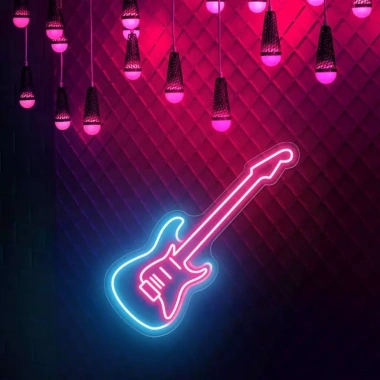 Đèn LED Neon Cây Đàn Treo Tường Trang Trí Phòng Ngủ Livestream Quà Sinh Nhật Nhiều Mẫu Kèm Nguồn và Miếng Dán Giá 450.000 2