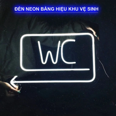 Đèn LED Neon chỉ dẫn WC 20x30cm màu trắng, sáng mạnh, tiết kiệm điện, giá 213.500 VND