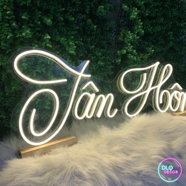 Đèn LED Neon Chữ Tân Hôn 25x75 cm Màu Vàng Nhạt - Trang Trí Đám Cưới Giá 400k
