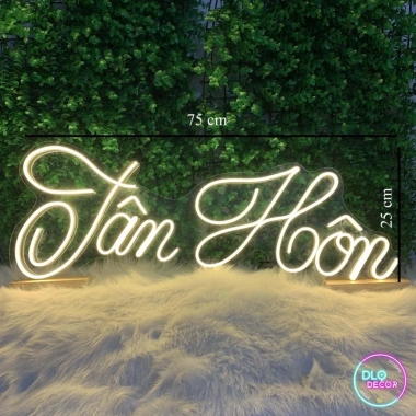 Đèn LED Neon Chữ Tân Hôn 25x75 cm Màu Vàng Nhạt - Trang Trí Đám Cưới Giá 400k 6 Đèn LED Neon Chữ Tân Hôn 25x75 cm Màu Vàng Nhạt - Trang Trí Đám Cưới Giá 400k 6