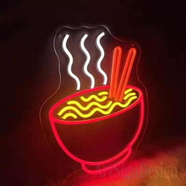 Đèn LED Neon Hình Bát Mì Treo Tường – Nhiều mẫu, kèm nguồn & miếng dán, giá ưu đãi 80.000₫
