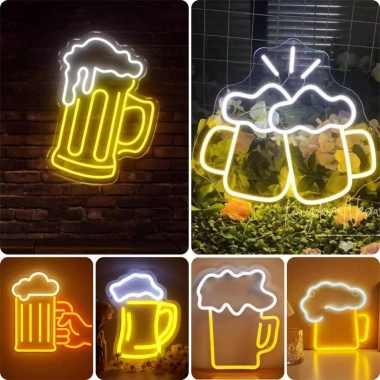 Đèn LED Neon Hình Cốc Bia - Trang Trí Quán Bar, Quán Ăn, Phòng Ngủ, Giá 165k