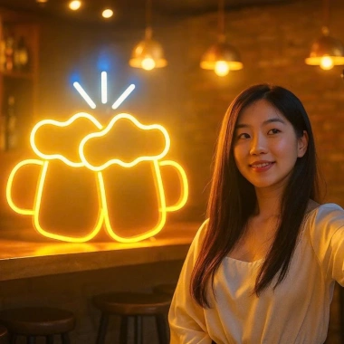 Đèn LED Neon Hình Cốc Bia - Trang Trí Quán Bar, Quán Ăn, Phòng Ngủ, Giá 165k