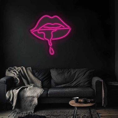 Đèn LED Neon Hình Môi Chảy Treo Tường - Kèm Nguồn & Miếng Dán, Giá 70.000₫
