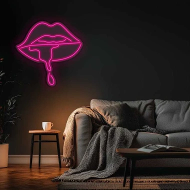 Đèn LED Neon Hình Môi Chảy Treo Tường - Kèm Nguồn & Miếng Dán, Giá 70.000₫