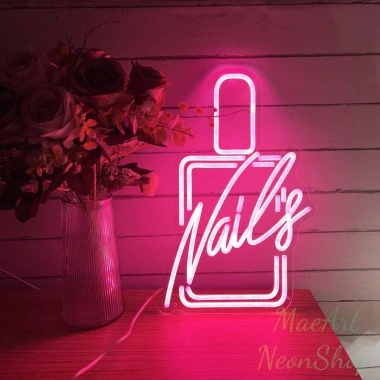 Đèn LED Neon Hình Nail Treo Tường - Nhiều Mẫu, Kèm Nguồn & Miếng Dán, Chỉ 80.000₫