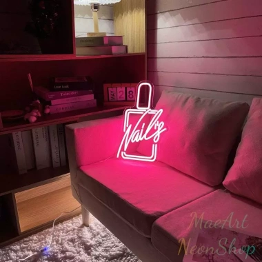 Đèn LED Neon Hình Nail Treo Tường - Nhiều Mẫu, Kèm Nguồn & Miếng Dán, Chỉ 80.000₫