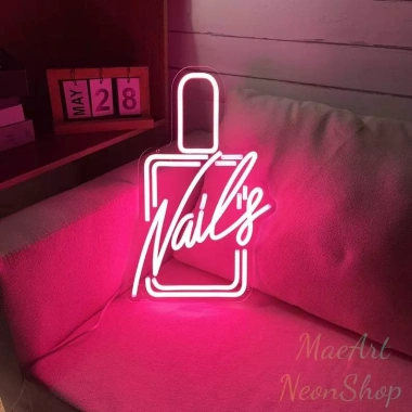 Đèn LED Neon Hình Nail Treo Tường - Nhiều Mẫu, Kèm Nguồn & Miếng Dán, Chỉ 80.000₫