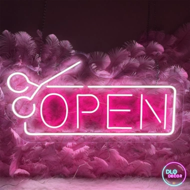 Đèn LED Neon OPEN 30x16cm - Bảng Hiệu Hair Salon Trang Trí Cửa Hàng, Giá Ưu Đãi 65.000 VNĐ 9